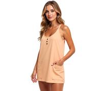 Women's Casual Loose Fit Sleeveless V-Neck Button Front Spaghetti Strap Summer Nightgown Sleepwear Dress with Pockets Light Blue Cotton Blend