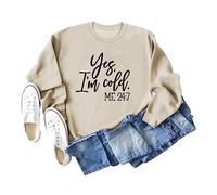 Women's Casual Pullover Sweatshirt, Long Sleeve Crewneck Graphic Top for All Year Round