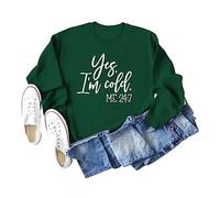 Women's Casual Pullover Sweatshirt, Long Sleeve Crewneck Graphic Top for All Year Round