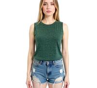 Women's Casual Sleeveless Tank Top Round Neck Loose Fit Summer Tee Shirt with Side Split Hem Soft Basic Vest Tops for Daily Wear