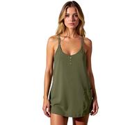 Women's Casual Solid Color Spaghetti Strap V-Neck Button Pullover Sleeveless Romper Jumpsuit with Pockets Summer Loungewear Playsuit for Beach