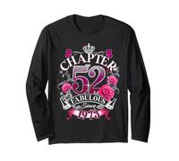 Womens Chapter 52 Fabulous Since 1973 52nd Birthday Queen Manche Longue