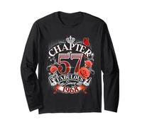 Womens Chapter 57 Fabulous Since 1968 57th Birthday Design Manche Longue
