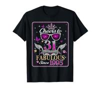 Womens Cheers to 31 Years Old EST 1990 31st Birthday Queen T-Shirt