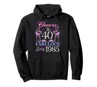 Womens Cheers to 40 Years Old EST 1985 40th Birthday Queen Sweat à Capuche
