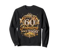 Womens Cheers to 60 Years Old EST 1966 60th Birthday Queen Sweatshirt