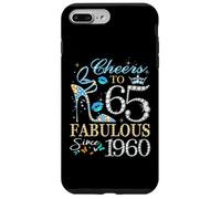 Womens Cheers to 65 Years Old EST 1960 65th Birthday Queen Coque pour iPhone 7 Plus/8 Plus