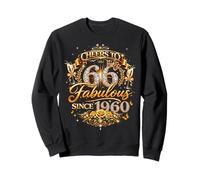 Womens Cheers to 66 Years Old EST 1960 66th Birthday Queen Sweatshirt