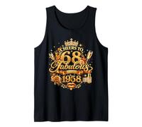Womens Cheers to 68 Years Old EST 1958 68th Birthday Queen Débardeur