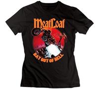 Womens Classic Meat Loaf Bat Out of Hell Tshirt T-Shirt Black L