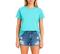 Women's Classic White Cotton T-Shirt Casual Loose Fit Short Sleeve Basic Top for Everyday Wear, Ideal as a Versatile Layering Piece Or Standalone Outfit Option