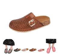 Women's Clear Jelly Mules Clog,Closed Round Toe Mesh Hollow Sandals with Adjustable Buckle,Summer Beach Non-Slip Sandals