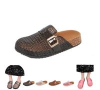 Women's Clear Jelly Mules Clog,Closed Round Toe Mesh Hollow Sandals with Adjustable Buckle,Summer Beach Non-Slip Sandals
