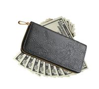 Womens Clutch Purse, Zipper Coin Pouch, Leather Card Holder, Portable Slim Multi Compartment Sturdy Elegant Style, for Ladies Mothers Wives Daily Shopping Office Travel Party