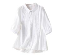Women's Collared Button Down Shirts Long Sleeve Solid Colour Loose Fit Casual Dressy Cotton Linen Blouse Summer Fall Tops Ladies Elegant Tunic F-71
