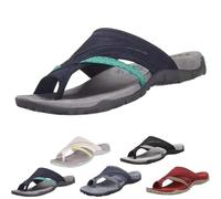Women's Comfy Orthopedic Platform Sandals with Arch Support Flip Flops, Plantar Fasciitis Sandals with Toe Ring Loop (Blue,37)