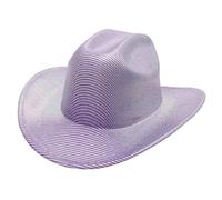 Women's cowboy hat, solid color textured hat, fashionable and classic style, retro Panama, suitable for performances(Purple)