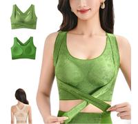 Women's Criss-Cross Lift & Sculpt Comfort Bra,Seamless＆Wireless Cross Sculpt Bra,Side Buckle Adjustable Strap Push Up Bras (FR/ES, Alpha/Lettres, Grand, Taille Normale, Taille Normale, Green)
