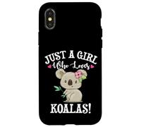 Womens Cute Cartoon Funny Girl Who Loves Koala Bears Lover Coque pour iPhone X/XS