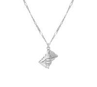 Womens Cute Necklaces for Women Candy White Necklace 44+5CM, Silver Plated, Cubic Zirconia