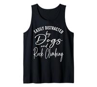 Womens Distracted by Dogs and Rock Climbing Graphic Dog Mom Débardeur