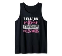 Womens Dog Mom I Run on Caffeine Border Collies Lover Débardeur