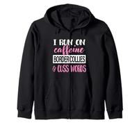 Womens Dog Mom I Run on Caffeine Border Collies Lover Sweat à Capuche