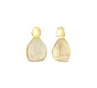 Women's earrings oval Breil B Whisper gold TJ3702 316L steel striped finish