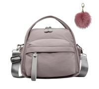 Women's Elegant Solid Color Shoulder Bag, Casual Nylon Handbag with Front Pocket, Lightweight Large Capacity Crossbody