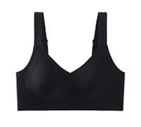 Womens Everyday Bra Wireless Comfortable Full-Coverage Bralette Soft Supportive No Underwire Seamless Push Up Bras Beige(Black,X-Large)