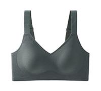 Womens Everyday Bra Wireless Comfortable Full-Coverage Bralette Soft Supportive No Underwire Seamless Push Up Bras Beige(Dark Gray,Large)