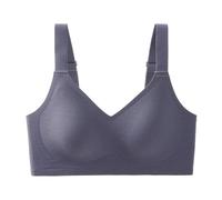 Womens Everyday Bra Wireless Comfortable Full-Coverage Bralette Soft Supportive No Underwire Seamless Push Up Bras Beige(Dark Blue,Large)