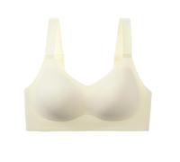 Womens Everyday Bra Wireless Comfortable Full-Coverage Bralette Soft Supportive No Underwire Seamless Push Up Bras Beige(White,X-Large)