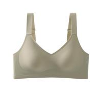 Womens Everyday Bra Wireless Comfortable Full-Coverage Bralette Soft Supportive No Underwire Seamless Push Up Bras Beige(Green,X-Large)
