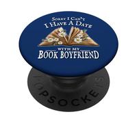 Womens Fantasy Romantasy Book Lover Date With Book Boyfriend PopSockets PopGrip Adhésif