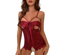 Women's Fashion 1 Piece Lingerie Set Role Play Lingerie Women's Lace Backless Passion Open Even Pyjama (RD2, M)