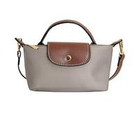 Women's Fashion Colorblock Mini Crossbody Bag, Nylon Handbag with Adjustable Strap, Small Shoulder Bag for Shopping Commuting All Seasons (Grey)