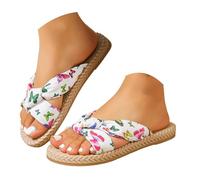 Women's Fashion Printed Flip Flops Cute Butterfly Pattern Design Lightweight Slip Soft Sole And Comfortable Insole Versatile Slippers For Home And Summer Outdoor Wea Escarpins Rouge