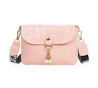 Women's Fashion Shopper Handbag Travel Purse Artificial Leather Solid Color Pearl Decoration Hasp Phone Bag(Pink)