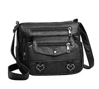 Women's Fashion Shoulder Bags Crescent Style with Adjustable Strap Vacation Bag(Black)