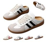 Women's Fashionable Contrast Mesh Design Lace Up Walking Shoes Sneakers Slip on Backless Casual Slides Breathable Comfortable Sports for Daily Wear (Black,42)