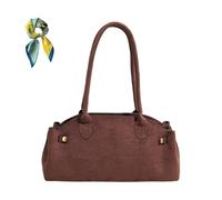 Women's Faux Suede Shoulder Bag - 2025 Trendy Brown Tote Purse, Fall Fashion Designer Purse (Coffee)