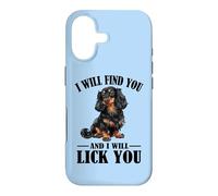 Womens Find You Lick You Black Long Haired Dachshund Lover Coque pour iPhone 17