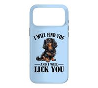 Womens Find You Lick You Black Long Haired Dachshund Lover Coque pour iPhone 17 Pro Max