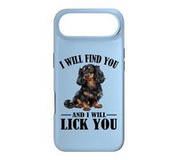Womens Find You Lick You Black Long Haired Dachshund Lover Coque pour iPhone Air