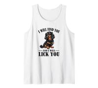 Womens Find You Lick You Black Long Haired Dachshund Lover Débardeur