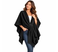 Women's Fleece Drape Shawl with Pull-Through Loop, Cozy Wrap for Winter | Lightweight Polyester Fleece • Stays-in-Place Loop Tab • One Size 63 x 43 in