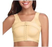 Women's Front Closure Post Surgery Posture Corrector Bra Shaper Tops with Breast Support Band Full-Coverage Bralettes Beige(Beige,X-Large)