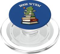 Womens Funny Book Worm Book Wyrm Cute Kawaii Dragon Lover PopSockets PopGrip pour MagSafe