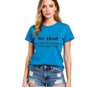 Women's Funny Re-Tired Graphic T-Shirt Soft Cotton Short Sleeve Crew Neck Tee Top for Retirement Party Gift Casual Daily Wear Summer Vacation Outfit